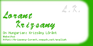 lorant krizsany business card